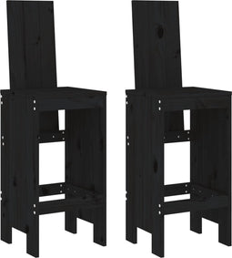 vidaXL - Barkrukken - 2 - st - 40x42x120 - cm - massief - grenenhout - zwart