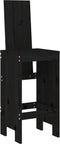 vidaXL - Barkrukken - 2 - st - 40x42x120 - cm - massief - grenenhout - zwart