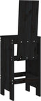 vidaXL - Barkrukken - 2 - st - 40x42x120 - cm - massief - grenenhout - zwart