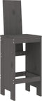 vidaXL - Barkrukken - 2 - st - 40x42x120 - cm - massief - grenenhout - grijs