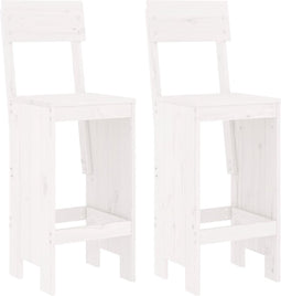 vidaXL - Barkrukken - 2 - st - 40x48,5x115,5 - cm - massief - grenenhout - wit