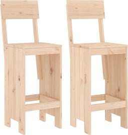 vidaXL - Barkrukken - 2 - st - 40x48,5x115,5 - cm - massief - grenenhout