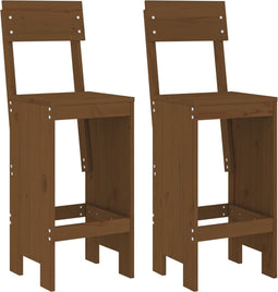 vidaXL - Barkrukken - 2 - st - 40x48,5x115,5 - cm - massief - grenenhout - honingbruin