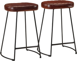 vidaXL - Barkrukken - 2 - st - 41x29x62 - cm - donkerbruin