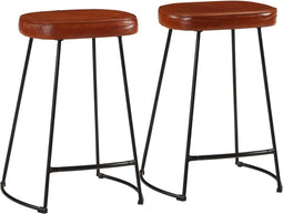 vidaXL - Barkrukken - 2 - st - 41x29x62 - cm - donkerbruin