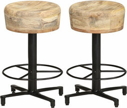 vidaXL - Barkrukken - 2 - st - 52 - cm - massief - mangohout