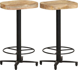 vidaXL - Barkrukken - 2 - st - 66 - cm - massief - mangohout