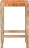 vidaXL - Barkrukken - 2 - st - 75 - cm - echt - leer - bruin