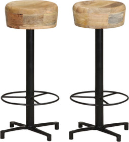 vidaXL - Barkrukken - 2 - st - 76 - cm - massief - mangohout
