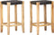 vidaXL - Barkrukken - 2 - st - echt - leer - 75 - cm - zwart