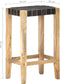 vidaXL - Barkrukken - 2 - st - echt - leer - 75 - cm - zwart