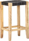 vidaXL - Barkrukken - 2 - st - echt - leer - 75 - cm - zwart