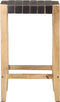 vidaXL - Barkrukken - 2 - st - echt - leer - 75 - cm - zwart