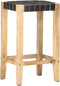 vidaXL - Barkrukken - 2 - st - echt - leer - 75 - cm - zwart