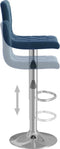 vidaXL Barkrukken 2 st fluweel blauw