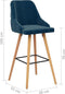 vidaXL - Barkrukken - 2 - st - fluweel - blauw