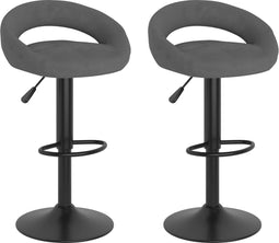 vidaXL - Barkrukken - 2 - st - fluweel - donkergrijs