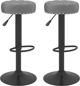 vidaXL - Barkrukken - 2 - st - fluweel - donkergrijs
