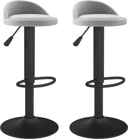 vidaXL - Barkrukken - 2 - st - fluweel - lichtgrijs