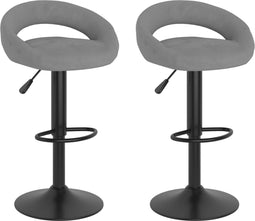 vidaXL - Barkrukken - 2 - st - fluweel - lichtgrijs