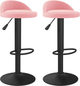 vidaXL - Barkrukken - 2 - st - fluweel - roze