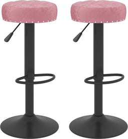 vidaXL - Barkrukken - 2 - st - fluweel - roze