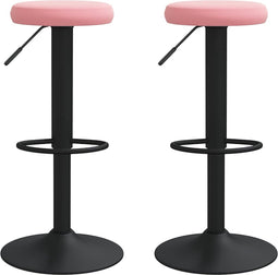 vidaXL - Barkrukken - 2 - st - fluweel - roze