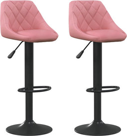 vidaXL - Barkrukken - 2 - st - fluweel - roze