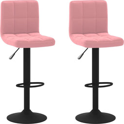 vidaXL - Barkrukken - 2 - st - fluweel - roze