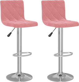 vidaXL - Barkrukken - 2 - st - fluweel - roze