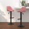 vidaXL - Barkrukken - 2 - st - fluweel - roze