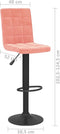 vidaXL - Barkrukken - 2 - st - fluweel - roze