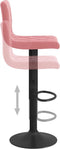 vidaXL Barkrukken 2 st fluweel roze
