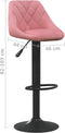 vidaXL - Barkrukken - 2 - st - fluweel - roze