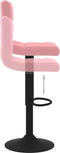 vidaXL - Barkrukken - 2 - st - fluweel - roze