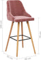 vidaXL - Barkrukken - 2 - st - fluweel - roze