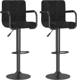 vidaXL - Barkrukken - 2 - st - fluweel - zwart