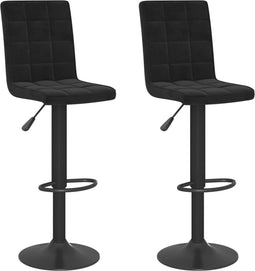 vidaXL - Barkrukken - 2 - st - fluweel - zwart