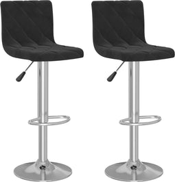 vidaXL - Barkrukken - 2 - st - fluweel - zwart