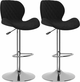 vidaXL - Barkrukken - 2 - st - fluweel - zwart
