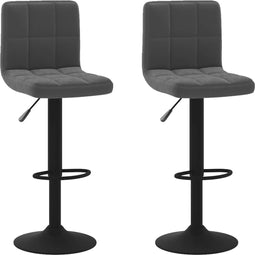 vidaXL - Barkrukken - 2 - st - fluweel - zwart