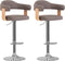 vidaXL - Barkrukken - 2 - st - gebogen - hout - en - stof - taupe