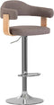 vidaXL - Barkrukken - 2 - st - gebogen - hout - en - stof - taupe