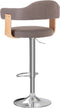 vidaXL - Barkrukken - 2 - st - gebogen - hout - en - stof - taupe