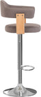 vidaXL - Barkrukken - 2 - st - gebogen - hout - en - stof - taupe