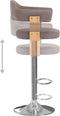 vidaXL - Barkrukken - 2 - st - gebogen - hout - en - stof - taupe