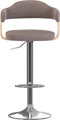 vidaXL - Barkrukken - 2 - st - gebogen - hout - en - stof - taupe
