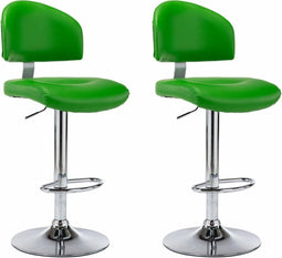 vidaXL - Barkrukken - 2 - st - kunstleer - groen