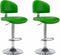 vidaXL - Barkrukken - 2 - st - kunstleer - groen
