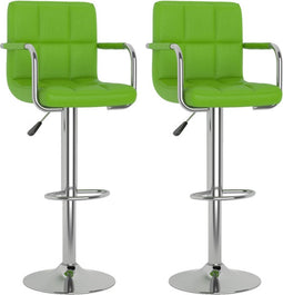 vidaXL - Barkrukken - 2 - st - kunstleer - groen